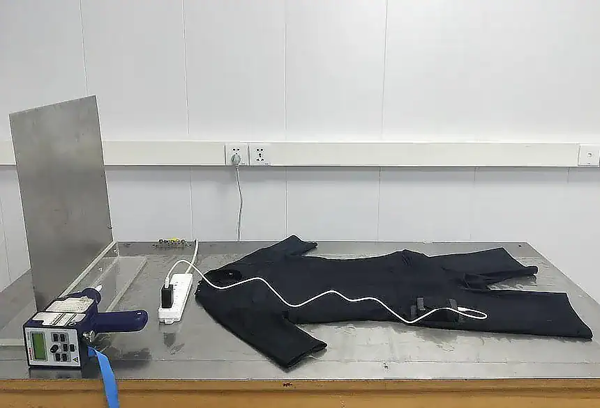 Professional EMS equipment with electrode vest used for muscle strengthening sessions